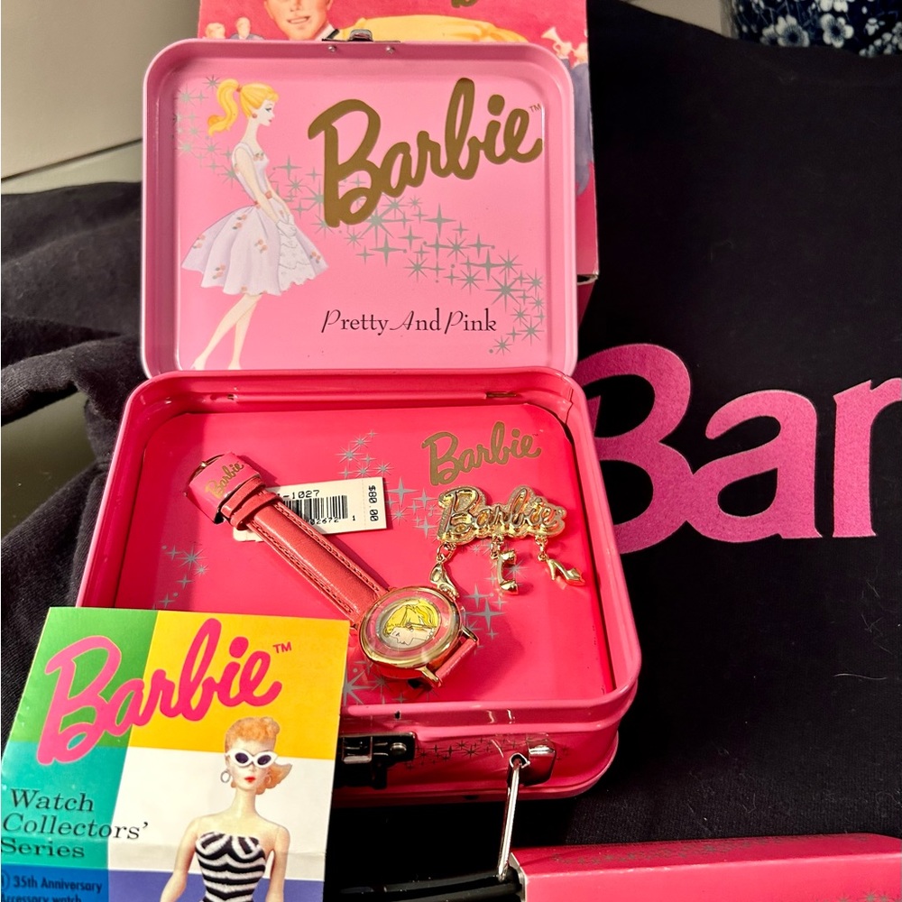 “Pretty and Pink” 2nd in the series. Barbie 35th anniversary watch and pin.